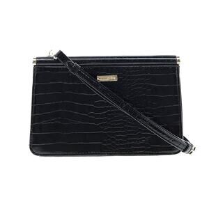 NWT Rachel Zoe Crossbody Bag Women's Purse Black Croc Reptile Retro Clutch